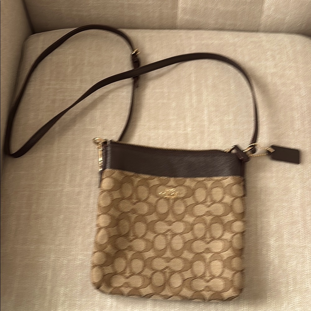 Coach Tan and Brown Crossbody Bag